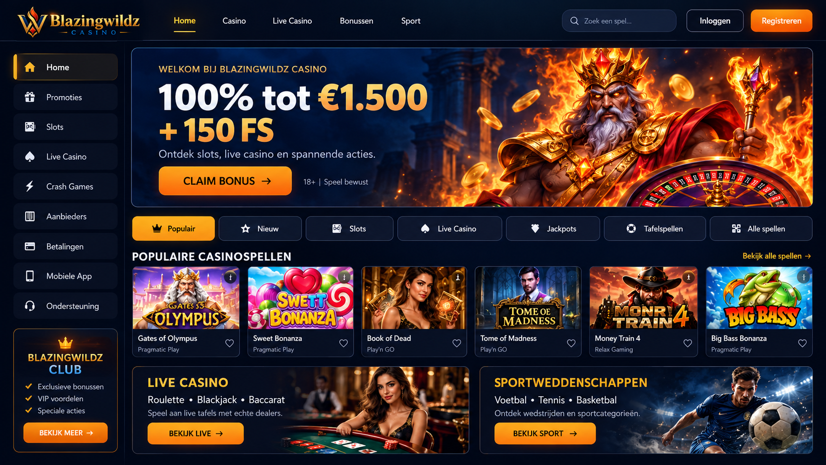 Blazingwildz Casino Nederland: Slots, Live Games en Betalen image 1