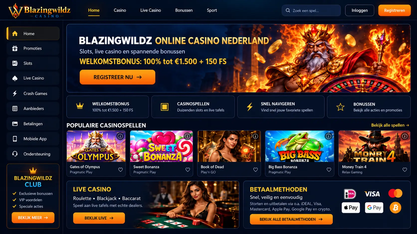 Blazingwildz Casino Nederland: Slots, Live Games en Betalen image 3